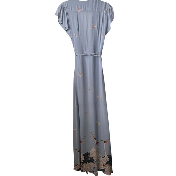 Reformation Sandra Kuren Crane Butterfly Print Maxi Dress Size S - Picture 3 of 16